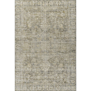 HomeRoots 8' X 10' Pewter and Silver Oriental Area Rug - Washable, UV-Protected, Durable, Stain-Resistant Design 699919