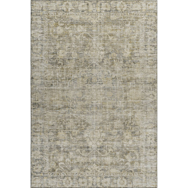HomeRoots 10' X 14' Pewter & Silver Oriental Area Rug - Washable, Stain-Resistant, UV-Protected for Style! 699921