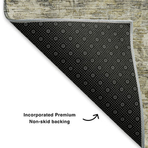 HomeRoots 10' X 14' Pewter & Silver Oriental Area Rug - Washable, Stain-Resistant, UV-Protected for Style! 699921