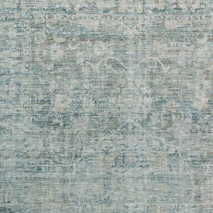 HomeRoots 5' X 8' Teal and Beige Oriental Area Rug - Washable, UV Protected, Stain Resistant for Any Space 699923