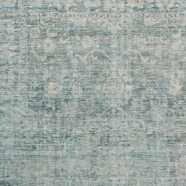 HomeRoots 5' X 8' Teal and Beige Oriental Area Rug - Washable, UV Protected, Stain Resistant for Any Space 699923
