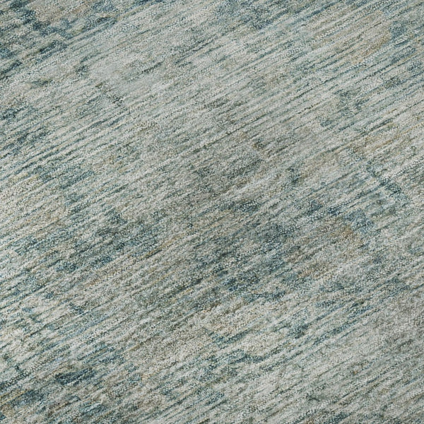 HomeRoots 8' Elegant Teal and Beige Oriental Round Rug - Washable, Stain-Resistant, UV Protected for Homes 699924