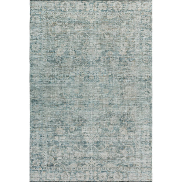 HomeRoots 9' X 12' Teal & Beige Oriental Washable Area Rug - UV Protected, Stain Resistant & Non-Slip Design 699926