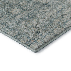 HomeRoots 9' X 12' Teal & Beige Oriental Washable Area Rug - UV Protected, Stain Resistant & Non-Slip Design 699926