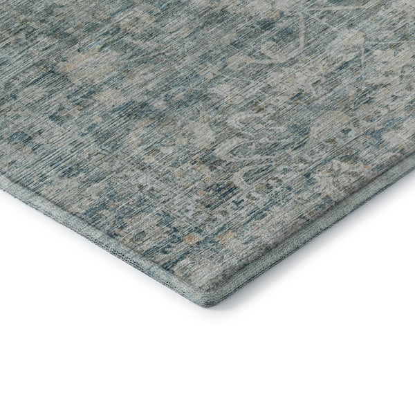 HomeRoots 9' X 12' Teal & Beige Oriental Washable Area Rug - UV Protected, Stain Resistant & Non-Slip Design 699926