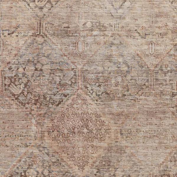 HomeRoots 5' X 8' Stylish Copper & Gray Geometric Area Rug with UV Protection – Washable, Durable & Soft! 699935