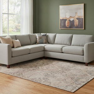 HomeRoots 8' X 10' Geometric Copper and Gray Area Rug - Washable, UV Protected, and Stain Resistant Design 699937