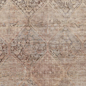 HomeRoots 8' X 10' Geometric Copper and Gray Area Rug - Washable, UV Protected, and Stain Resistant Design 699937