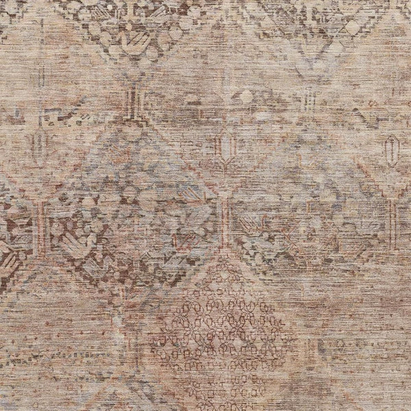 HomeRoots 10' X 14' Copper And Gray Geometric Area Rug – Washable, UV-Protected, Perfect for Busy Homes! 699939
