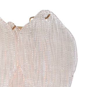 Chelsea House Soho Island Chandelier With Antique Brass & Frosted Glass Leaves, 8-Light Adjustable Sculptural Fixture 69994