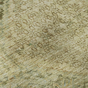 HomeRoots 8' Modern Geometric Washable Round Rug in Fern & Olive Green - UV Protected, Stain-Resistant & Durable 699942
