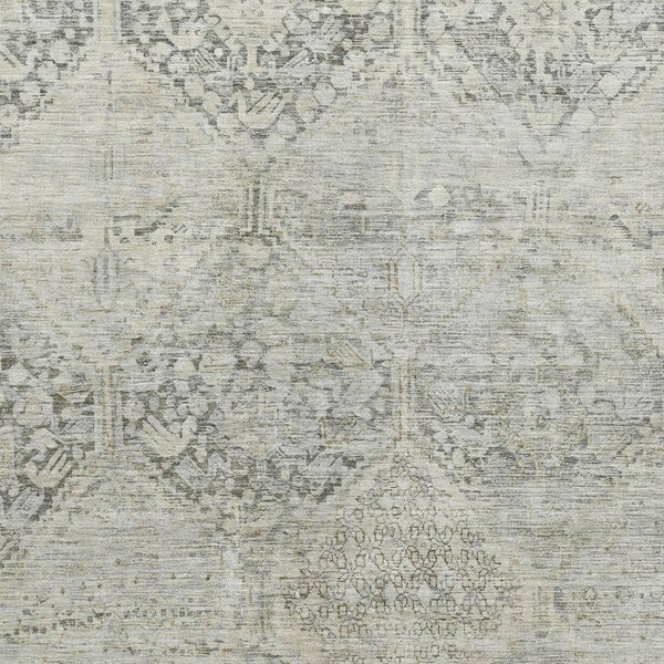 HomeRoots 5' X 8' Contemporary Pewter Gray Geometric Area Rug – Washable, UV Protected & Ideal for High Traffic Spaces 699947