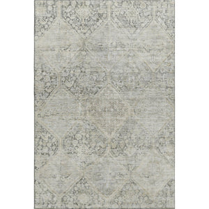HomeRoots 8' X 10' Pewter Gray & Silver Geometric Washable Area Rug – UV Protected, Durable & Stylish Design! 699949