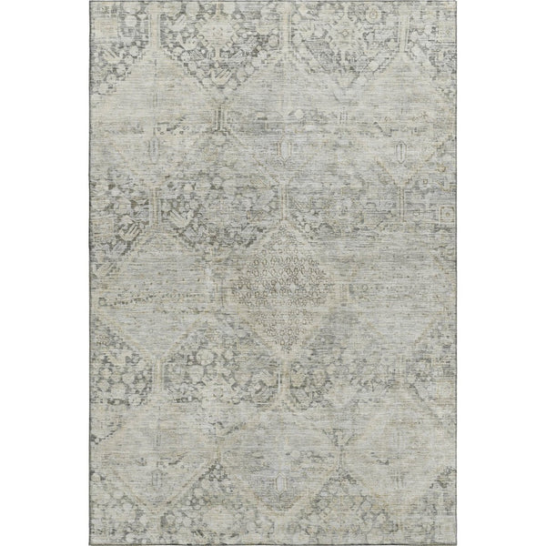 HomeRoots 8' X 10' Pewter Gray & Silver Geometric Washable Area Rug – UV Protected, Durable & Stylish Design! 699949