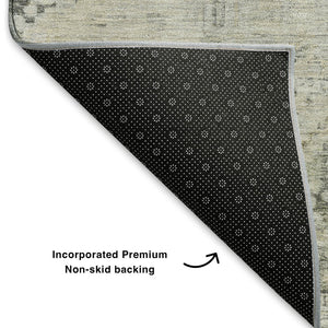 HomeRoots 8' X 10' Pewter Gray & Silver Geometric Washable Area Rug – UV Protected, Durable & Stylish Design! 699949