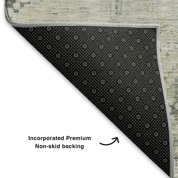 HomeRoots 8' X 10' Pewter Gray & Silver Geometric Washable Area Rug – UV Protected, Durable & Stylish Design! 699949
