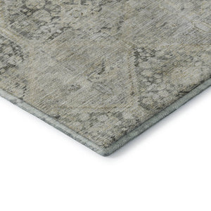 HomeRoots 8' X 10' Pewter Gray & Silver Geometric Washable Area Rug – UV Protected, Durable & Stylish Design! 699949