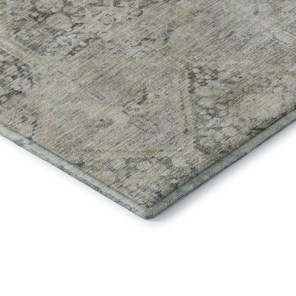 HomeRoots 8' X 10' Pewter Gray & Silver Geometric Washable Area Rug – UV Protected, Durable & Stylish Design! 699949