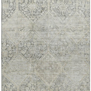 HomeRoots 8' X 10' Pewter Gray & Silver Geometric Washable Area Rug – UV Protected, Durable & Stylish Design! 699949
