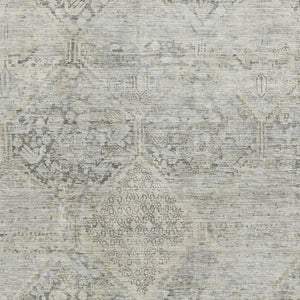 HomeRoots 10' Contemporary Pewter Gray & Silver Geometric Washable Area Rug with UV Protection & Comfort 699951