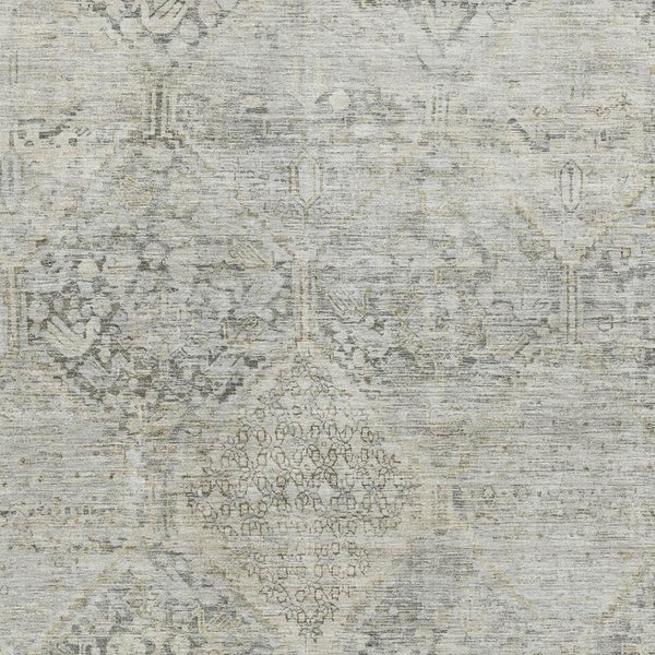 HomeRoots 10' Contemporary Pewter Gray & Silver Geometric Washable Area Rug with UV Protection & Comfort 699951