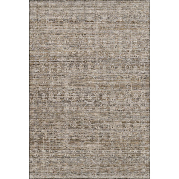 HomeRoots 9' X 12' Brown and Beige Striped Area Rug - Washable, UV Protected, Durable for Indoor & Outdoor Use 699956