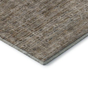 HomeRoots 9' X 12' Brown and Beige Striped Area Rug - Washable, UV Protected, Durable for Indoor & Outdoor Use 699956