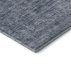 HomeRoots 5' X 8' Coastal-Inspired Blue and Gray Striped Washable Area Rug with UV Protection & Durability 699959