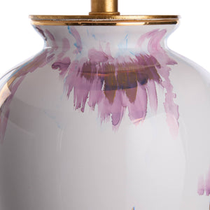 Chelsea House Fire Hand-Painted Blue-And-White Vase Lamp With Antique Gold-Leaf Trim, Sculptural Transitional Accent 69996