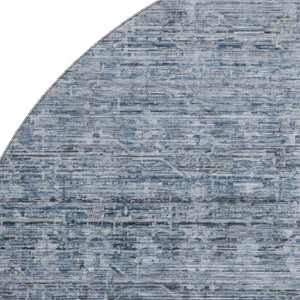 HomeRoots 8' Blue and Gray Striped Washable Round Rug – UV Protected, Soft, Durable, Perfect for Any Room! 699960