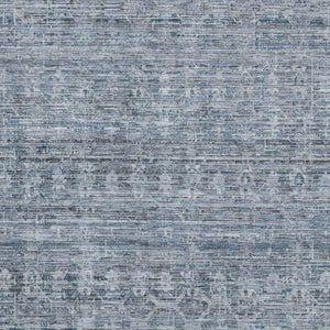 HomeRoots 8' X 10' Blue And Gray Striped Area Rug - Washable, UV Protected, Durable for High-Traffic Spaces 699961