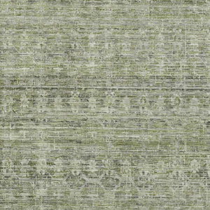 HomeRoots 8' X 10' Green and Gray Striped Area Rug - Washable, UV Protected, Durable for Busy Homes & Pets 699967