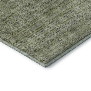 HomeRoots 9' X 12' Stylish Green and Gray Striped Area Rug with UV Protection, Stain Resistance, and Durability 699968