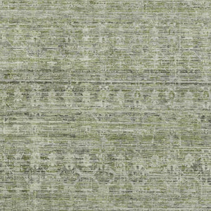 HomeRoots 9' X 12' Stylish Green and Gray Striped Area Rug with UV Protection, Stain Resistance, and Durability 699968
