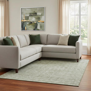HomeRoots 8' X 10' Sage and Beige Striped Area Rug – UV Protected, Stain Resistant, Perfect for Busy Homes! 699973