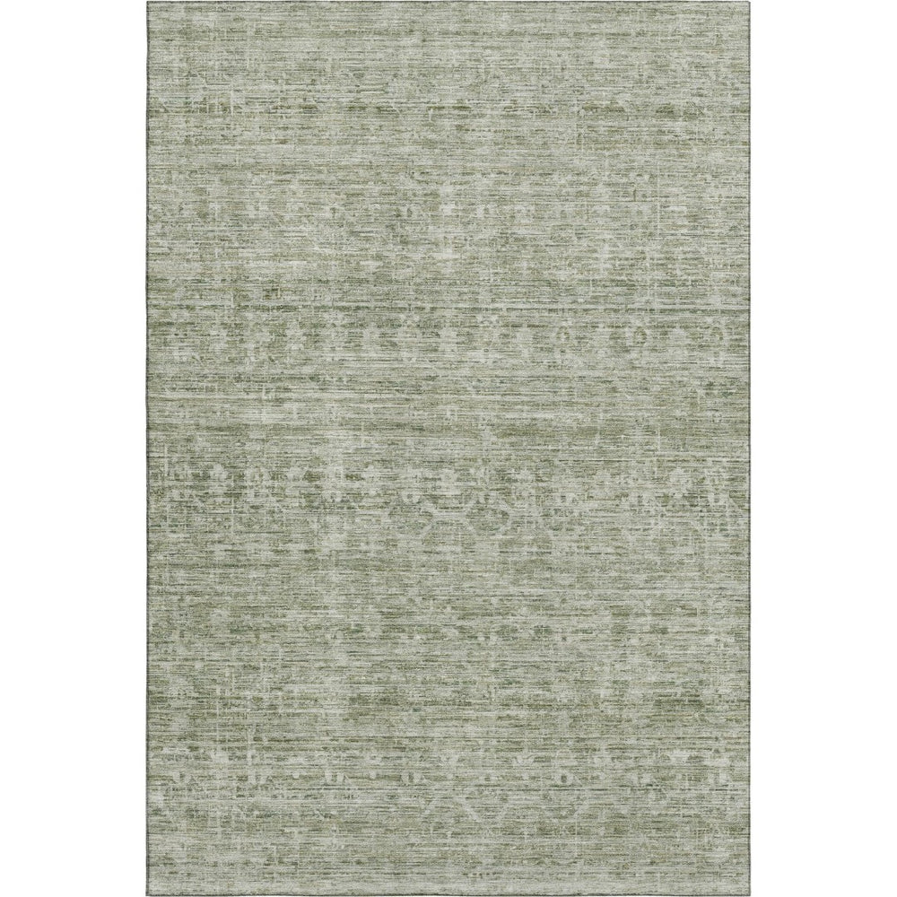 HomeRoots 9' X 12' Sage and Beige Striped Area Rug - Washable, UV-Protected, Non-Slip, Stylish & Durable 699974