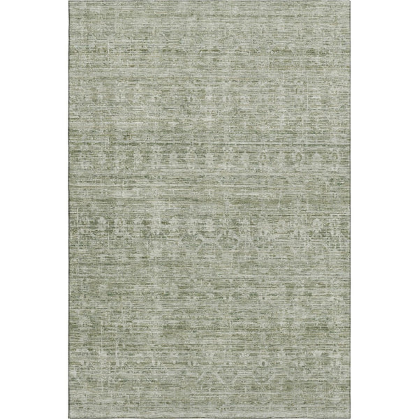 HomeRoots 9' X 12' Sage and Beige Striped Area Rug - Washable, UV-Protected, Non-Slip, Stylish & Durable 699974