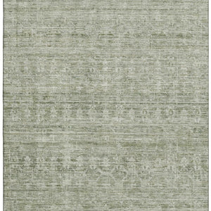 HomeRoots 9' X 12' Sage and Beige Striped Area Rug - Washable, UV-Protected, Non-Slip, Stylish & Durable 699974