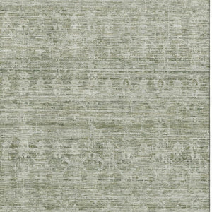 HomeRoots 10' X 14' Sage and Beige Striped Area Rug - Washable, UV-Protected, Durable, Pet-Friendly Design 699975