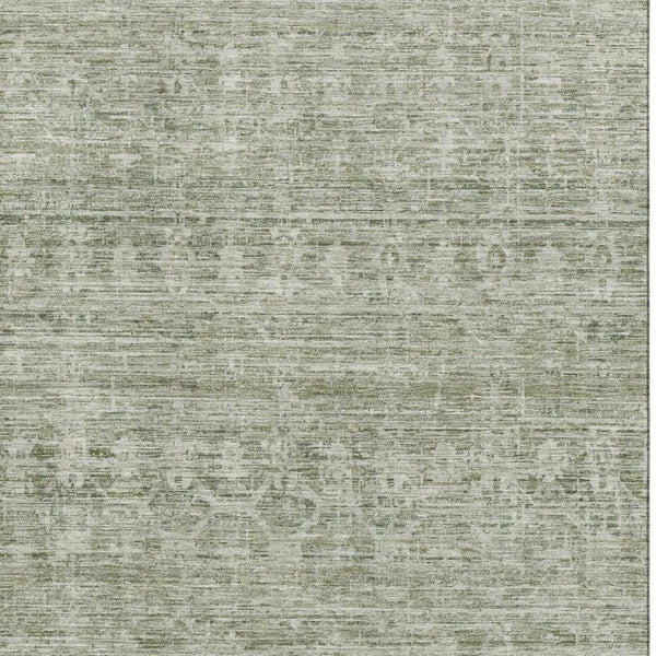 HomeRoots 10' X 14' Sage and Beige Striped Area Rug - Washable, UV-Protected, Durable, Pet-Friendly Design 699975