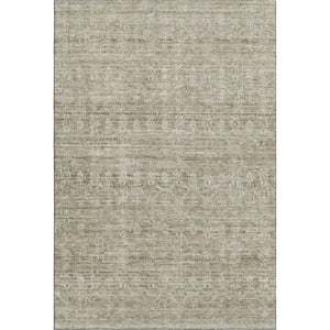 HomeRoots 9' X 12' Taupe & Beige Striped Washable Area Rug - Durable, Stain-Resistant, UV Protected Design 699980
