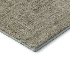 HomeRoots 9' X 12' Taupe & Beige Striped Washable Area Rug - Durable, Stain-Resistant, UV Protected Design 699980