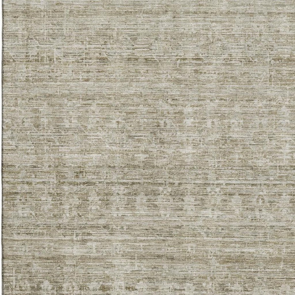 HomeRoots 9' X 12' Taupe & Beige Striped Washable Area Rug - Durable, Stain-Resistant, UV Protected Design 699980