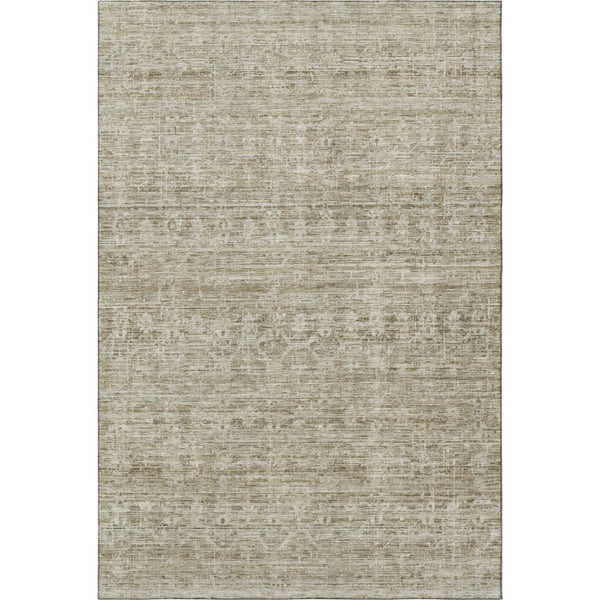 HomeRoots 10' Taupe and Beige Striped Area Rug - Washable, Stain-Resistant, UV-Protected for Family Homes 699981