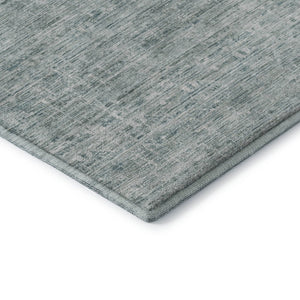 HomeRoots 8' Turquoise and Ivory Striped Round Rug - Durable, Washable, UV-Protected for Indoor & Outdoor Use 699984