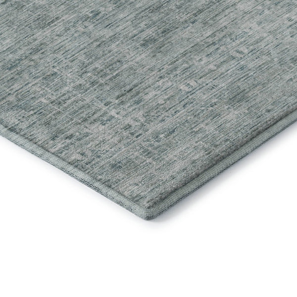 HomeRoots 8' Turquoise and Ivory Striped Round Rug - Durable, Washable, UV-Protected for Indoor & Outdoor Use 699984