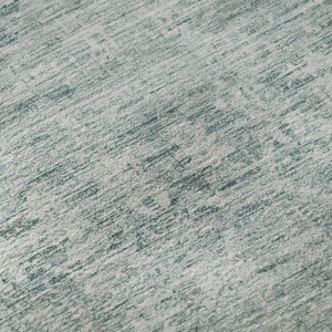 HomeRoots 8' Turquoise and Ivory Striped Round Rug - Durable, Washable, UV-Protected for Indoor & Outdoor Use 699984