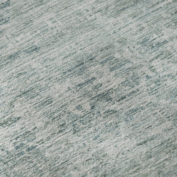 HomeRoots 8' Turquoise and Ivory Striped Round Rug - Durable, Washable, UV-Protected for Indoor & Outdoor Use 699984