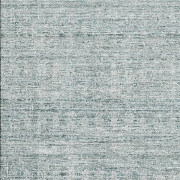 HomeRoots 9' X 12' Coastal Turquoise & Ivory Striped Washable Area Rug with UV Protection for High-Traffic Areas 699986