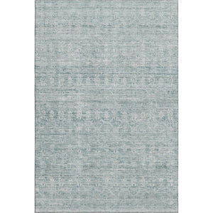 HomeRoots 10' X 14' Coastal-Inspired Turquoise and Ivory Striped Washable Area Rug with UV Protection & Durability 699987